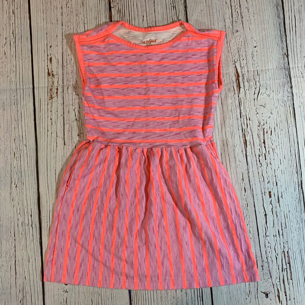 Girls Striped Knit Dress.